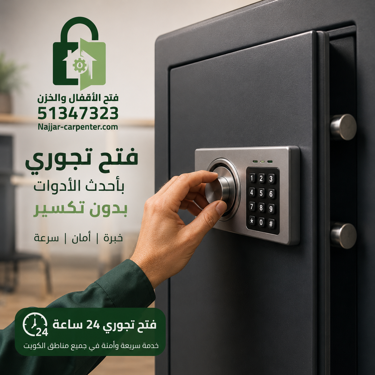 خدمة فتح خزنة في الكويت